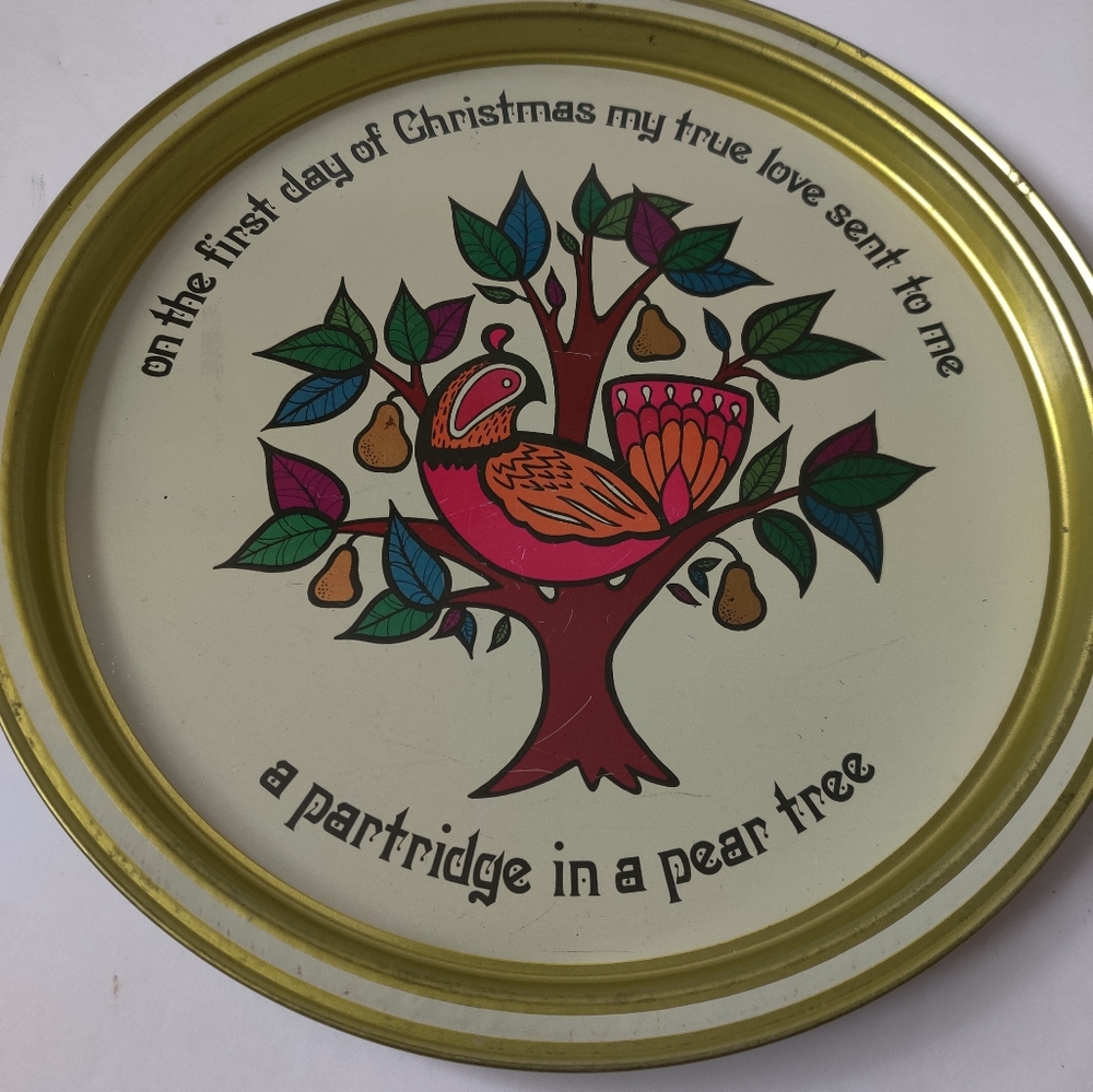 Vintage Tin 10.5" Serving Tray